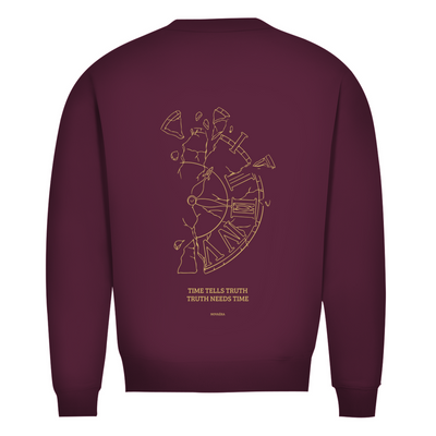 NOVAÉRA Herren Premium Bio Sweatshirt – Rundhals & Gold-Backprint „Time Tells Truth“
