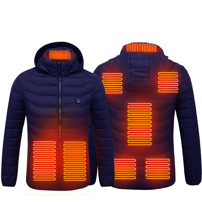 Beheizte Herrenjacke – USB Thermojacke mit Carbon-Heizsystem und Kapuze