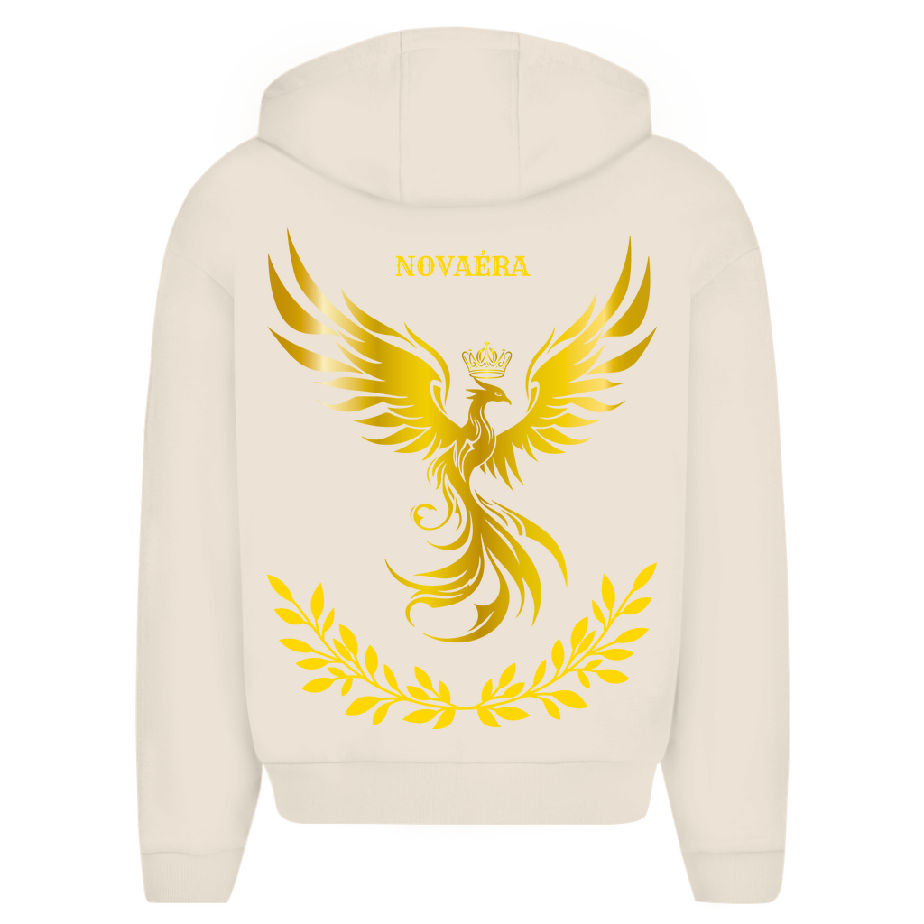 NOVAÉRA – PHÖNIX Herren Oversize Zipper Hoodie mit Goldsymbolik