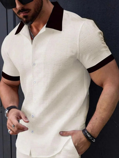 Herren Kurzarm Hemd – Pflegeleicht, 100 % Polyester, Regular Fit