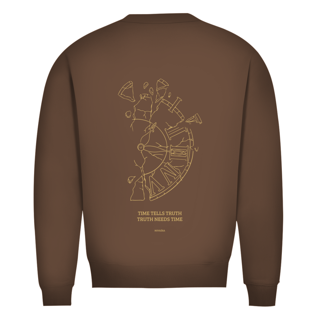 NOVAÉRA Herren Premium Bio Sweatshirt – Rundhals & Gold-Backprint „Time Tells Truth“