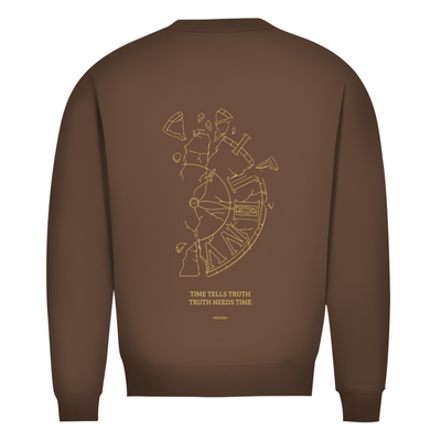NOVAÉRA Herren Premium Bio Sweatshirt – Rundhals & Gold-Backprint „Time Tells Truth“