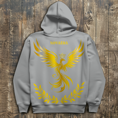 NOVAÉRA – PHÖNIX Herren Hoodie mit goldener Rebirth-Symbolik