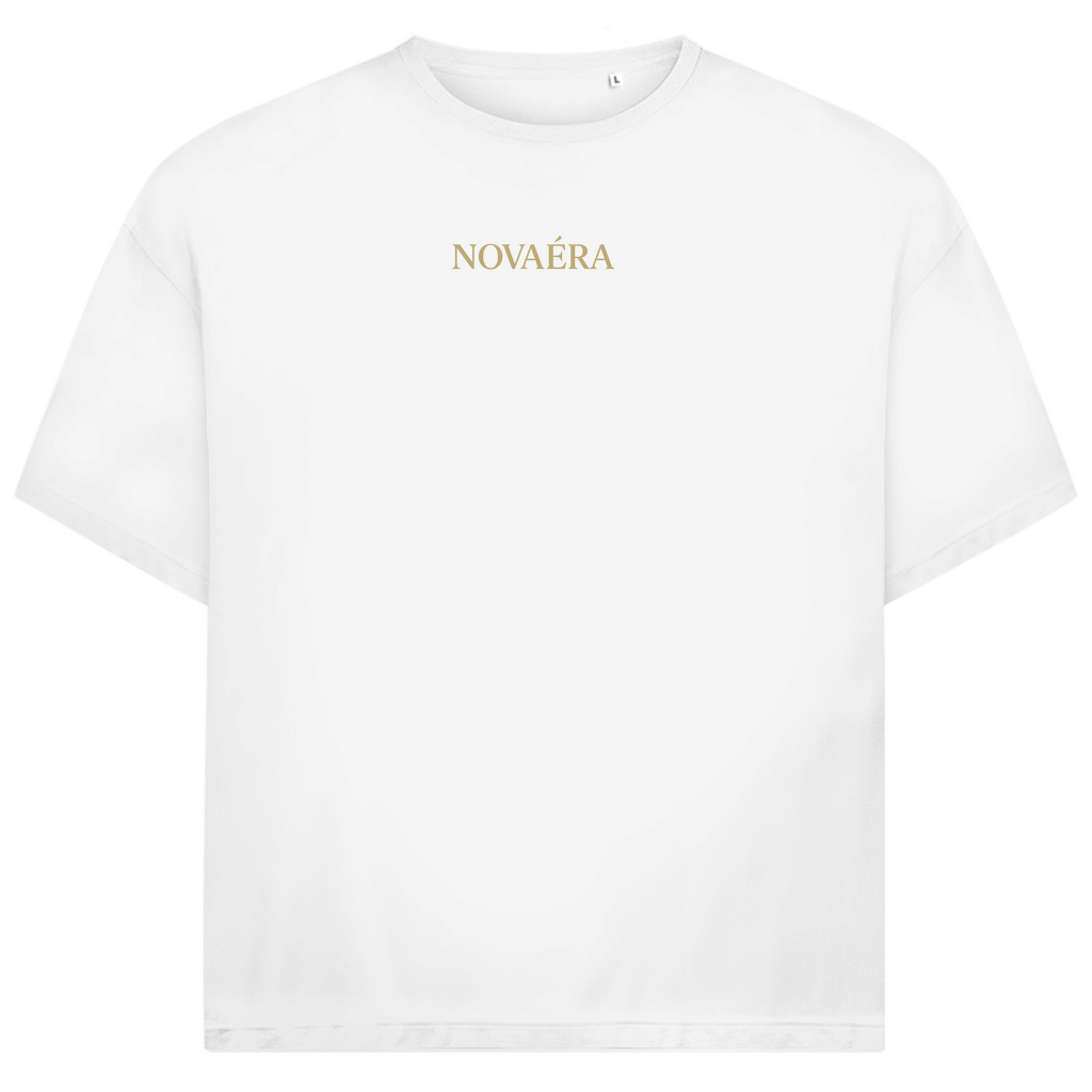 NOVAÉRA Oversize T-Shirt – Bio-Baumwolle & Gold-Backprint „Roots Run Deep“