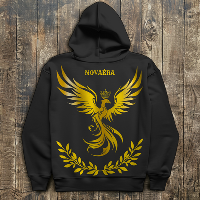 NOVAÉRA – PHÖNIX Herren Hoodie mit goldener Rebirth-Symbolik