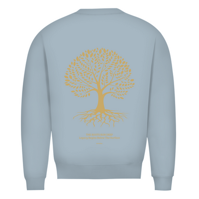 NOVAÉRA Herren Premium Bio Sweatshirt – Rundhals & Gold-Backprint „Roots Run Deep“