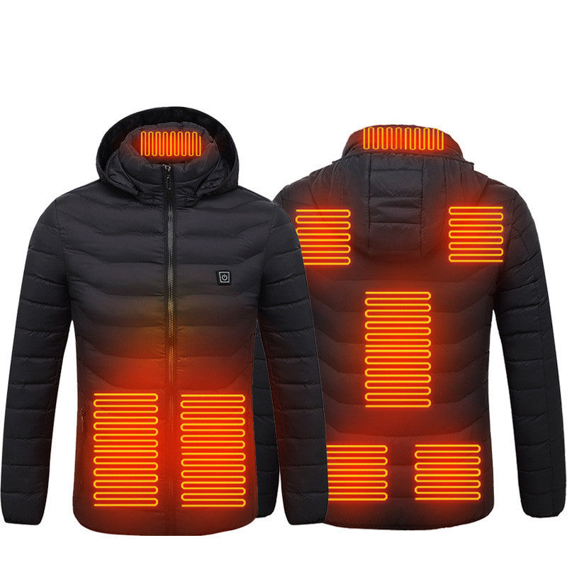 Beheizte Herrenjacke – USB Thermojacke mit Carbon-Heizsystem und Kapuze