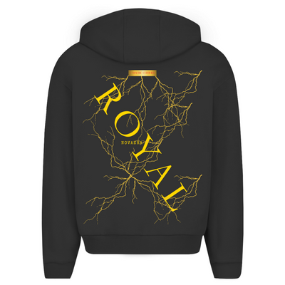 NOVAÉRA ROYAL – Oversize Zipper Hoodie mit Gold-Blitzprint (Limitiert auf 77 Stück)