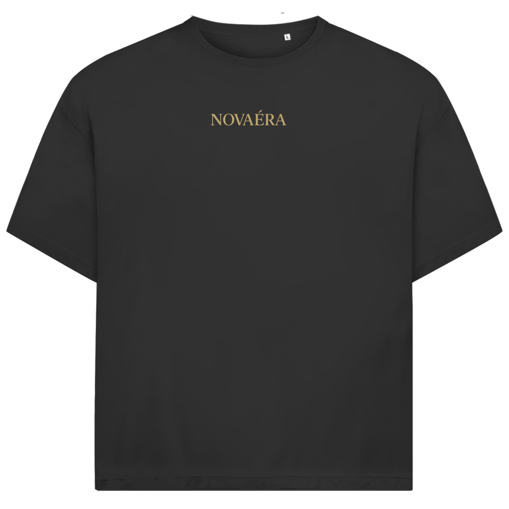 NOVAÉRA Oversize T-Shirt – Bio-Baumwolle & Gold-Backprint „Roots Run Deep“