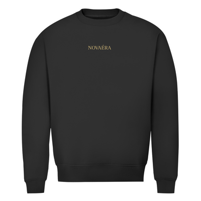 NOVAÉRA Herren Premium Bio Sweatshirt – Rundhals, Bio-Baumwolle & Kompass-Gold-Backprint