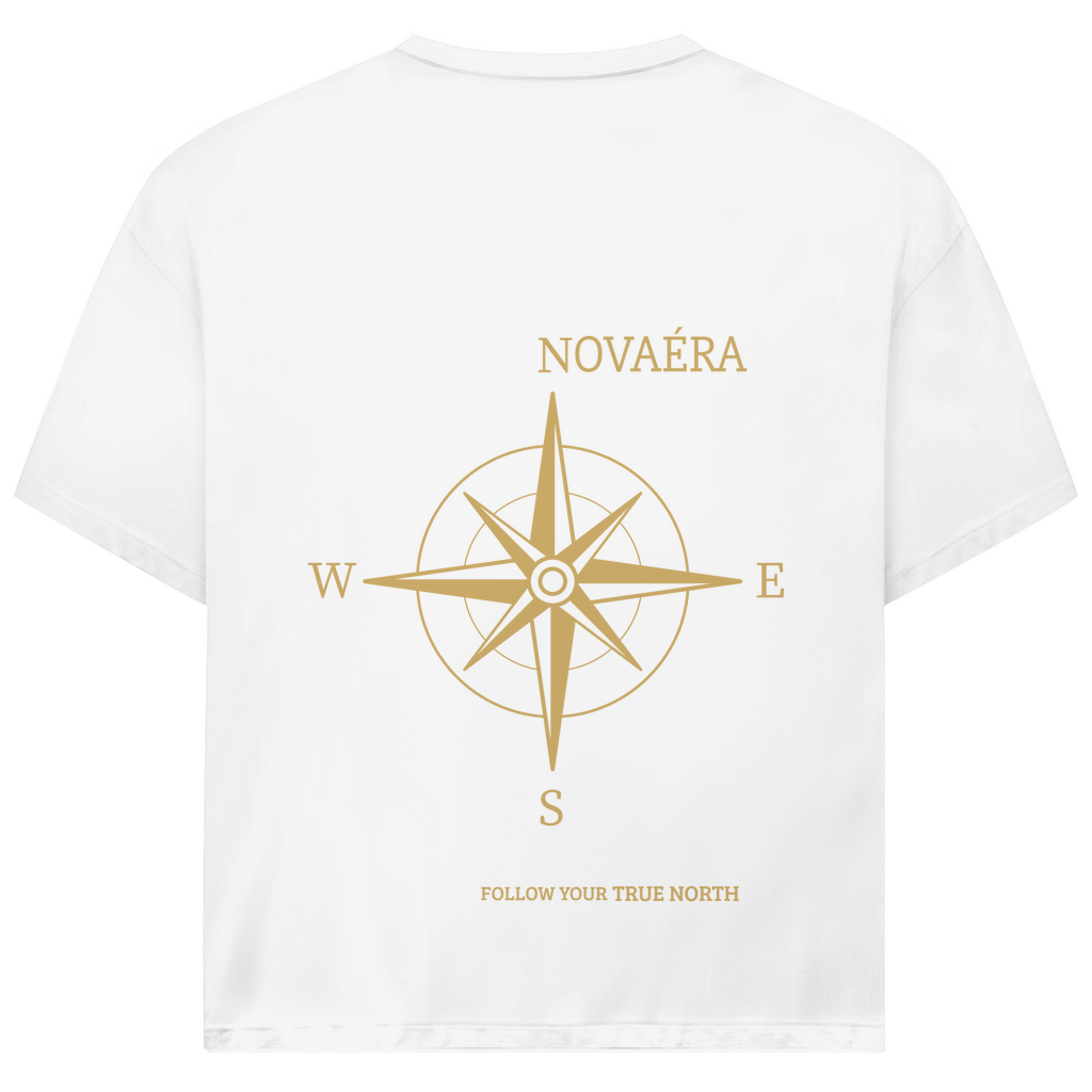 NOVAÉRA Oversize T-Shirt – Bio-Baumwolle & Kompass-Gold-Backprint