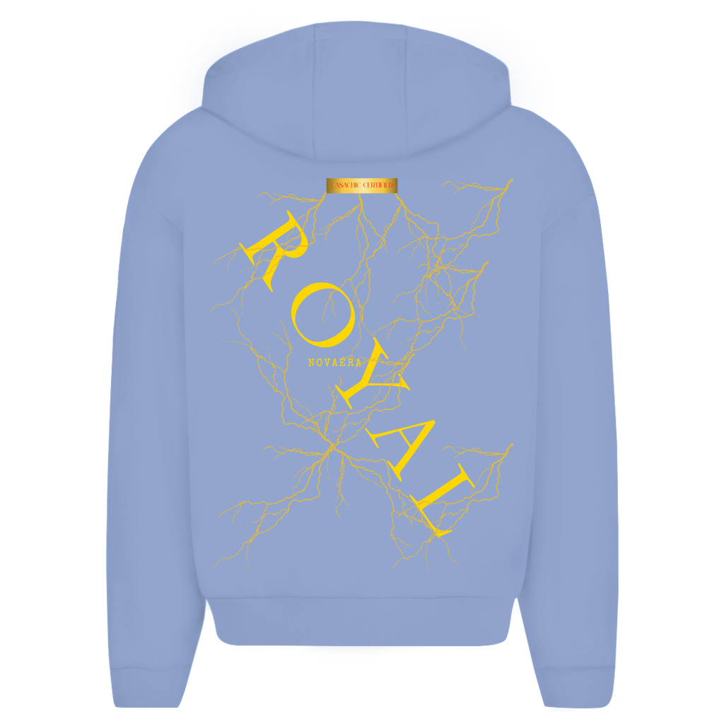 NOVAÉRA ROYAL – Oversize Zipper Hoodie mit Gold-Blitzprint (Limitiert auf 77 Stück)